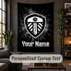 Arazzo da Parete Personalizzato, Testo Personalizzato Leeds United, Arte da Parete in Tessuto Morbido per Decorazione Interna