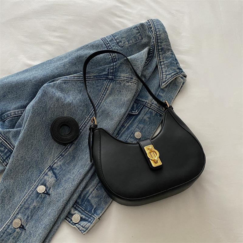 

Сумка высокой ценности, женская сумка для поездок на работу, сумка через плечо под мышкой, универсальная сумка-мессенджер, сумка-полумесяц чёрный