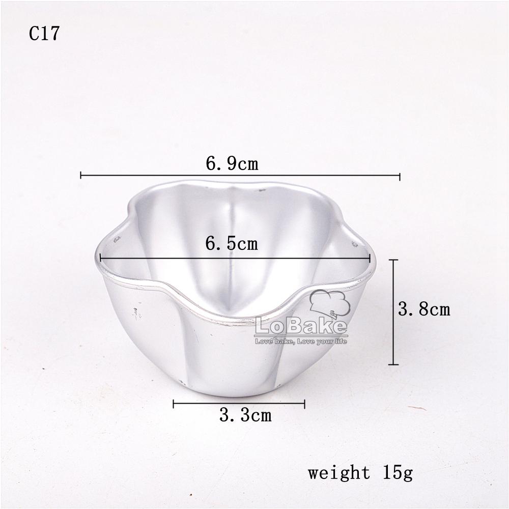 10pcs/lot Various Design Fluted Edge Wavy Flower Cup Boat Round Shape Aluminium Tart Mould Jelly Pudding Cup Cupcake Mold Baking