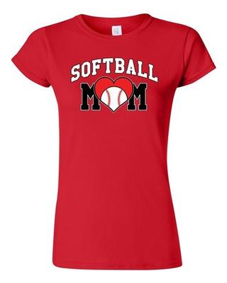 Junior Softball Mom Heart Sports Novelty DT T-Shirt Tee Unisex T-Shirt