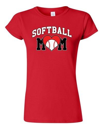 Junior Softball Mom Heart Sports Novelty DT T-Shirt Tee Unisex T-Shirt