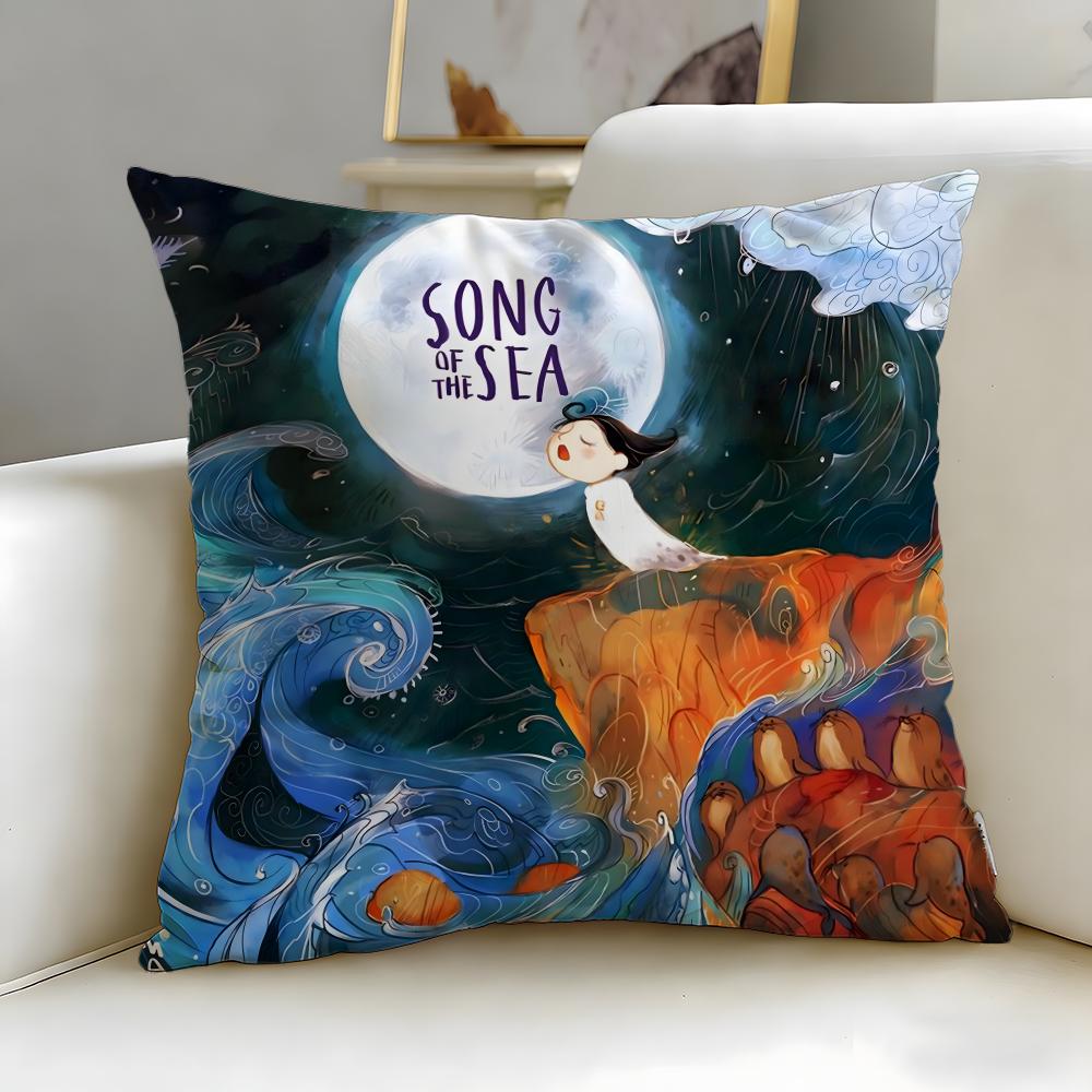 animated movie Song of the Sea Cushion Cover Soft & Easy-Wash Pillow Case – Versatile for Couch, Bed, Travel and Office