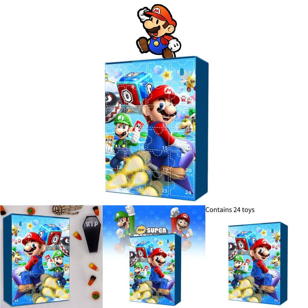 Christmas Advent Calendar Mario Sanrio Kids Holiday Countdown Toy Blind Box Set