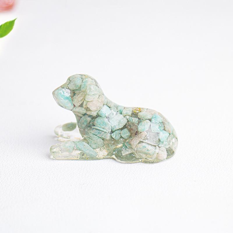 White Crystal Resin Dog Statue With Modern Design For Living Room Decor Gift