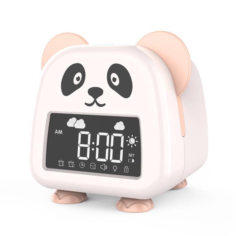 New Student Mini Charging Children's Alarm Clock Boy Learning Cartoon Animal Panda Mute Small Alarm Clock