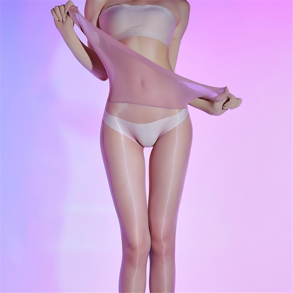 Sexy Damen 360 Nahtlose Öl Glänzende Strümpfe 3D Hohe Taille Formende Strumpfhosen Durchsichtige Strumpfhosen Strümpfe Close Crotch