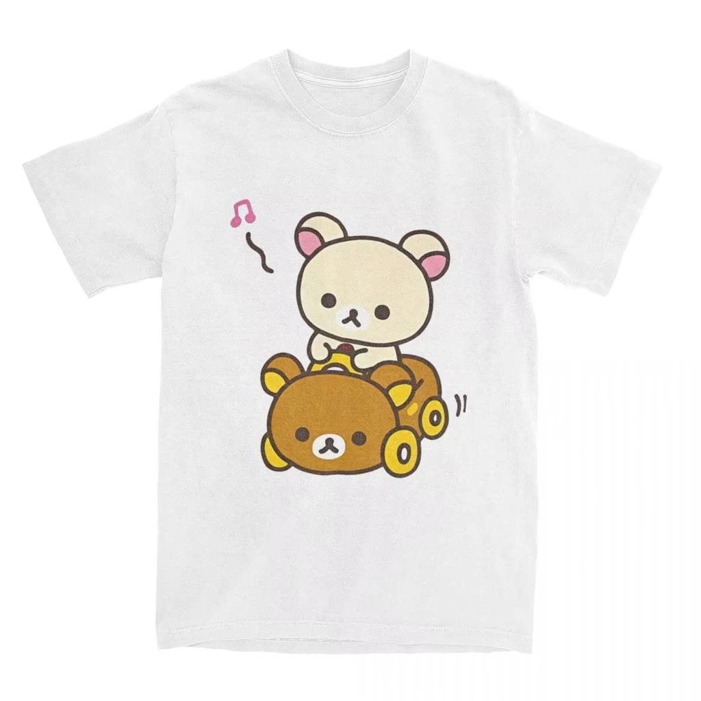 Car Drive Rilakkuma T-Shirt for Men Women Hipster Cotton Tee Shirt O Neck Short Sleeve T Shirt Plus Size Clothing