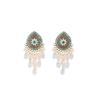 Diamond Drop Fringed Pearl Earrings Retro Bohemian Ethnic Stud Earrings Light Luxury Temperament Earrings