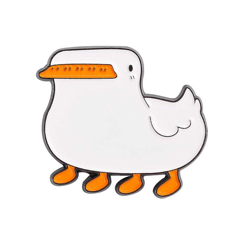 Duck Cute Playful Brooch Metal Badge Colorful Goose Accessory Unique Fashion Piece