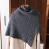 Women's Wool Split Cape Sweater - High Neck, Loose Fit for Autumn & Winter