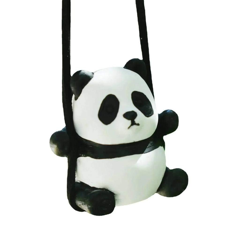 Car Pendant Cute Anime Panda Auto Rearview Mirror Pendant Hanging Ornaments Swinging Doll Car Interior Decoraction Accessories