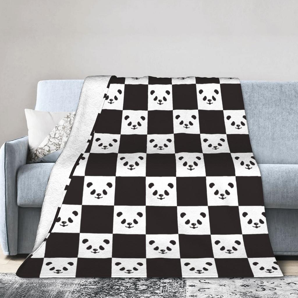 Panda Love Animal Fleece Throw Blankets Valentine's Day Blankets for Bed Office Super Soft Bedspread