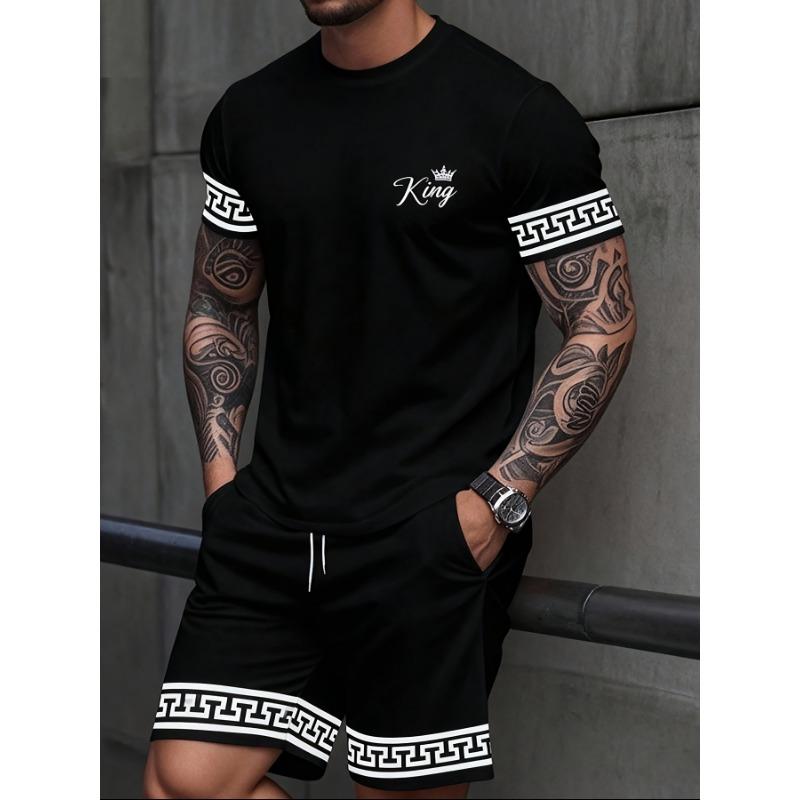 Men's Crew Neck Short Sleeve and Shorts Sport Set