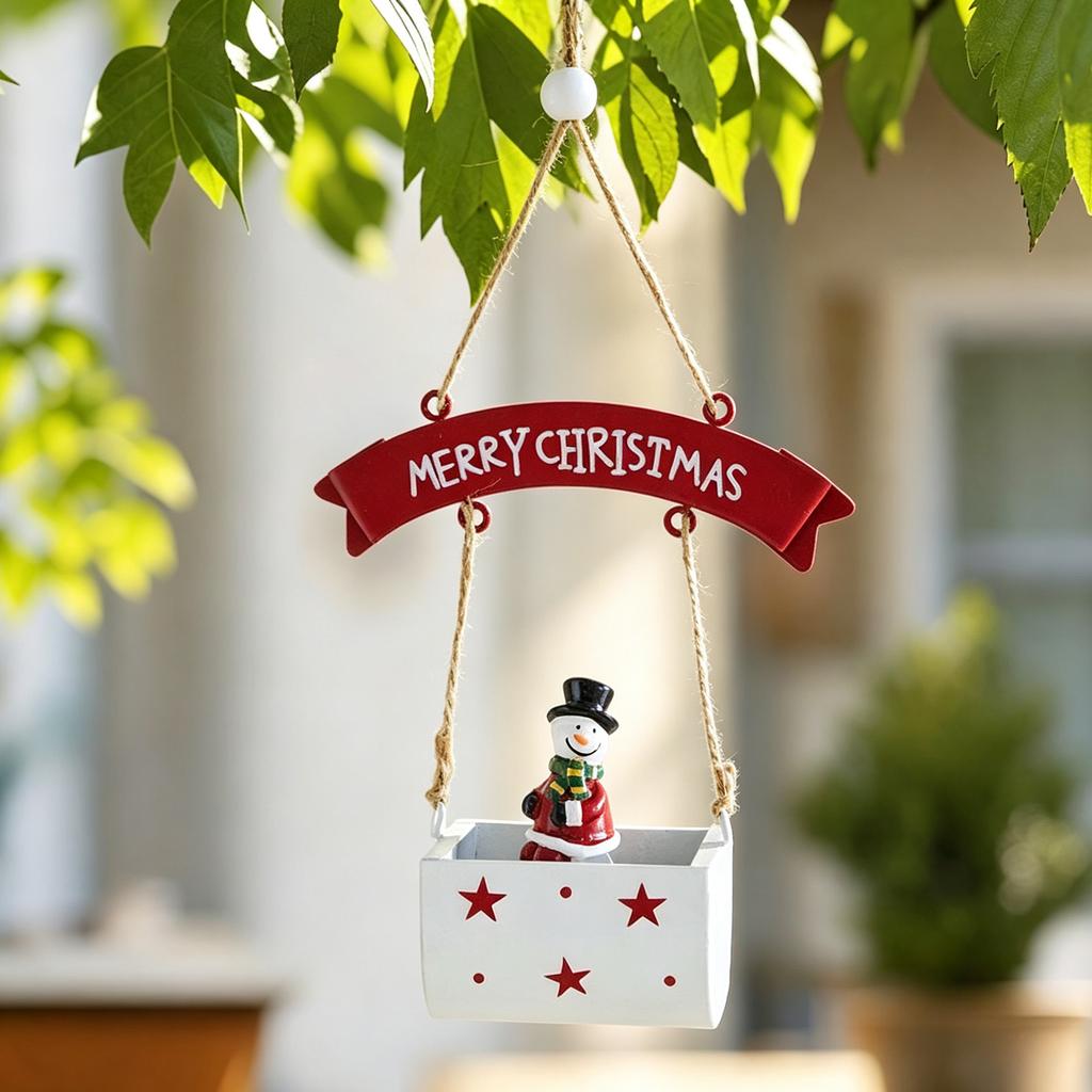 Christmas Airplane with Hanging Ornament for Holiday Outdoor Mailbox