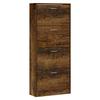 VidaXL Armoire à chaussures Chêne fumé 63x24x147 cm Bois d'ingénierie 342547