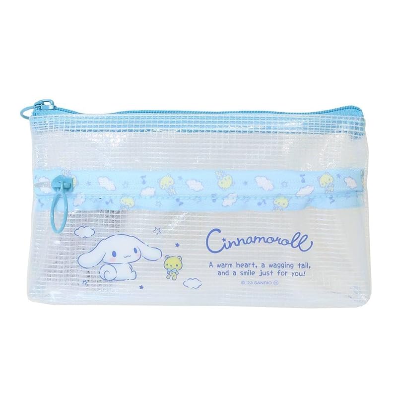 

K Company sanrio clear double zipper pouch Cinnamoroll H110×W200×D20mm CCWF1-CN