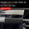 For Toyota Rav4 2026 ABS Black Car Co-pilot Drawer Storage Box Silicone Storage Box Tray Phone Holder Interior Car Accessories