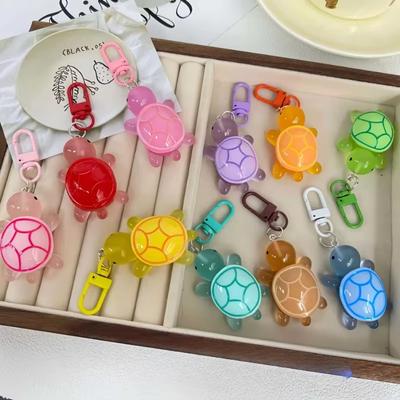 Cute Glow In The Dark Turtle Keychain for Women Girls Backpack Pendant Colorful Tortoise Keyring Student DIY Accessories Gift