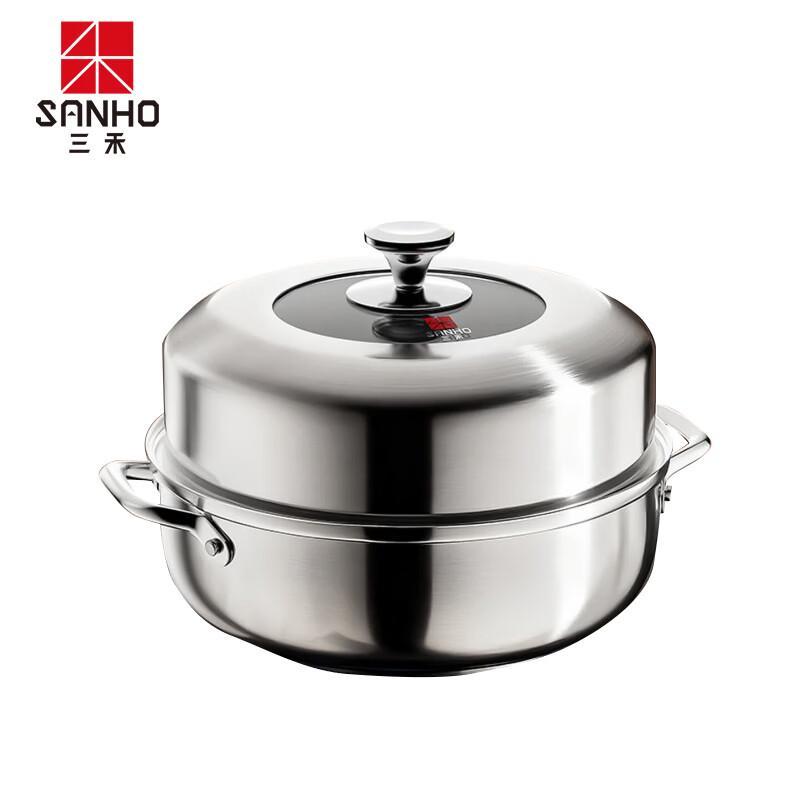 Sanhe 28cm 304 Stainless Steel Steamer Soup Pot