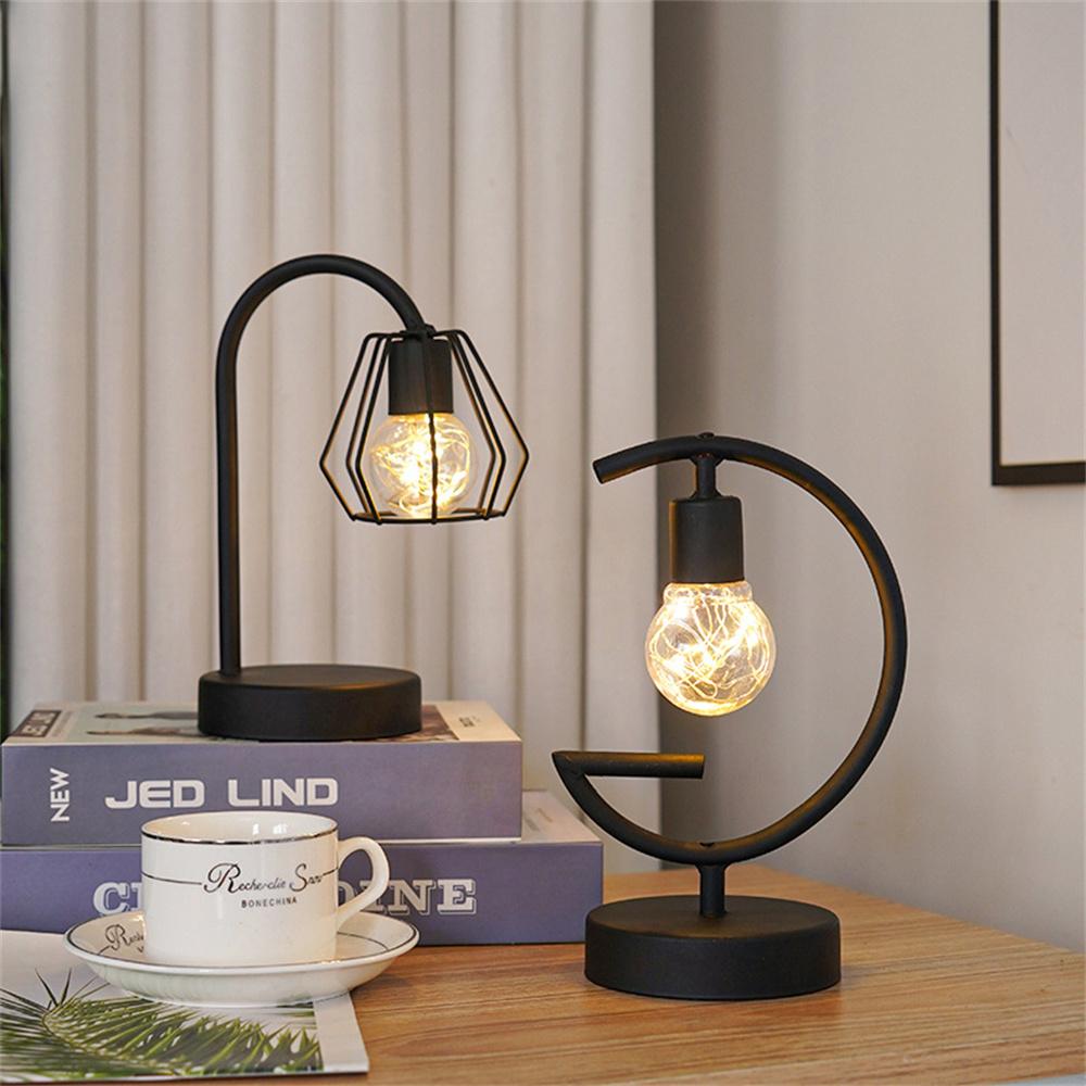 LED Iron Art Shape Lamp Warm Light Home Decoration Ornament Night Light for Bedside