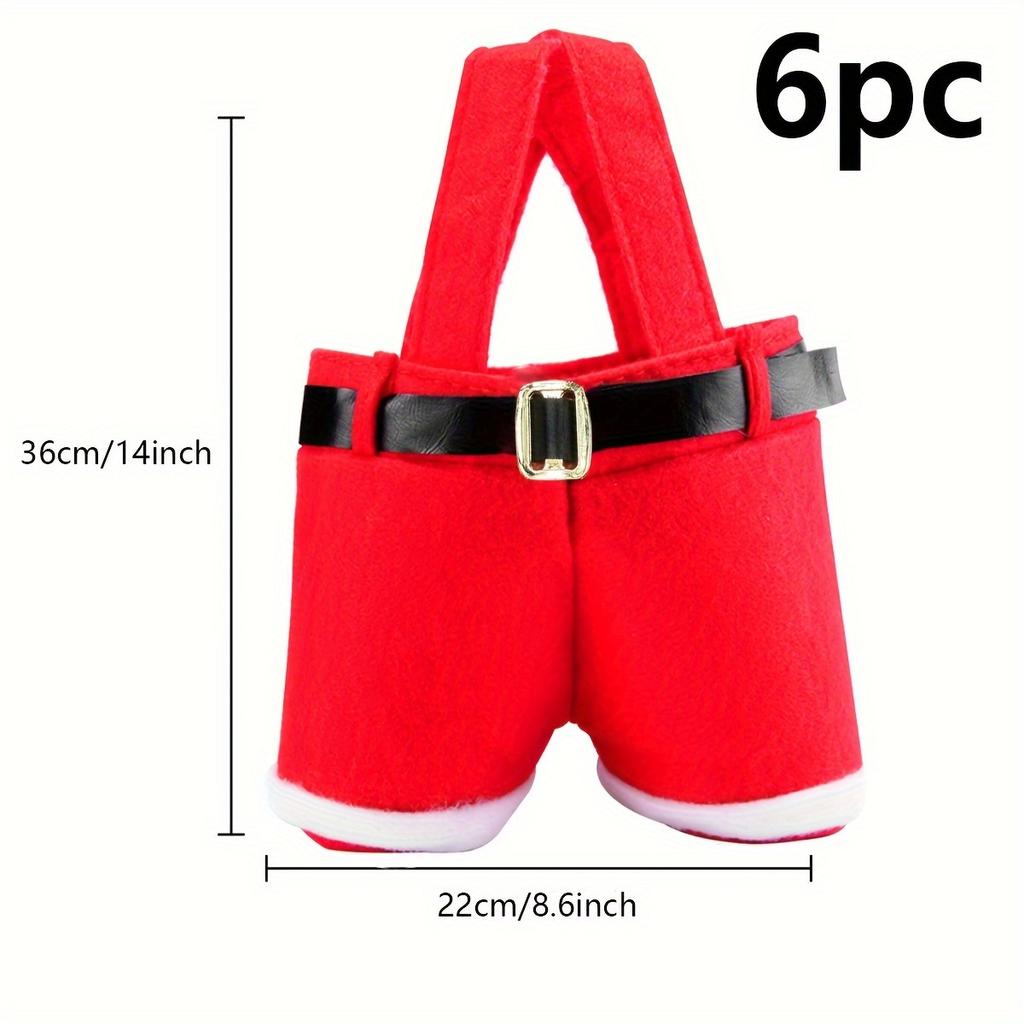 Santa Claus Shorts Gift Bag - Cute Christmas Gift Bags, Polyester Material, New Year & Christmas Gift Candy Bag Set