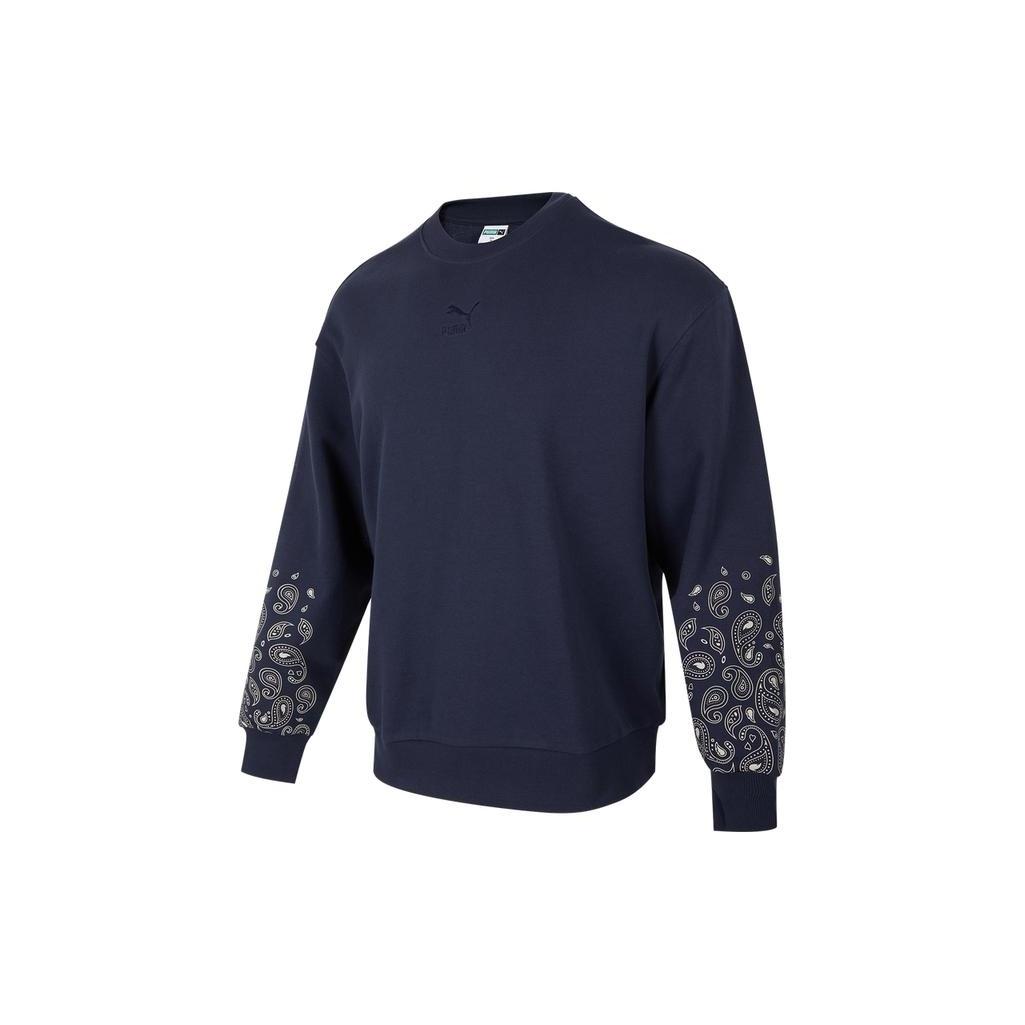 PUMA Paisley Graphic Crew  Blue  Men s 539522-43 M