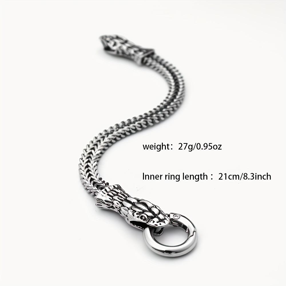 Viking Snake Head Stainless Steel Punk Bracelet Necklace