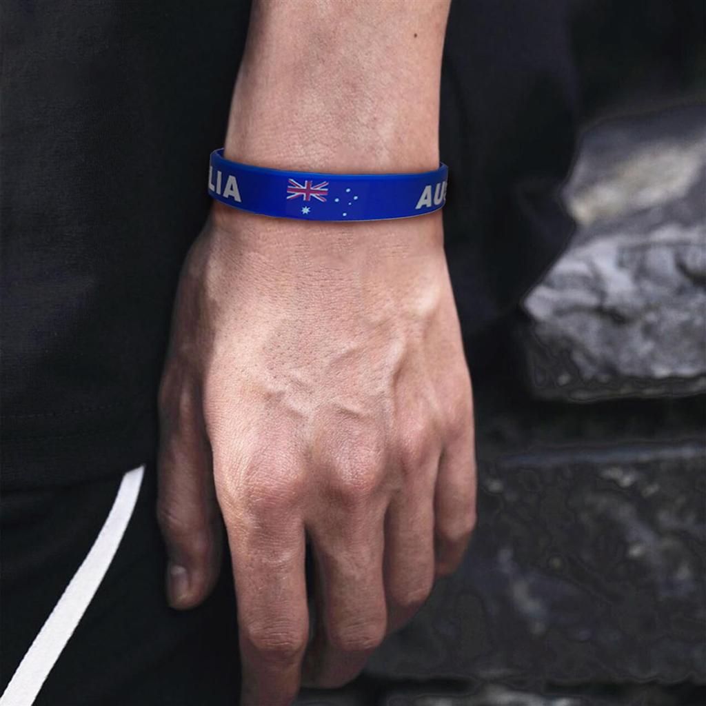 2 stücke Australische Flagge Armband Nationalflaggen Silikonarmband Frauen Männer Australien Sport Gummiband Handschlaufe Armreif Mode-accessoires Geschenke