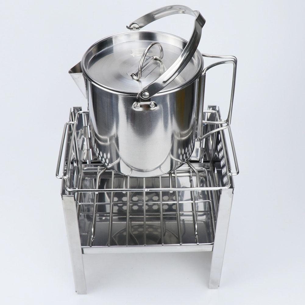 1.2L Outdoors Portable Folding Stainless Steel Kettle Cookware Coffee Tea Picnic Camping Pot