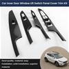 For Hyundai Tucson 2015- Compatible Car Inner Door Armrest Window Lift Switch Panel Cover Trim Kit ABS Interior Accessories