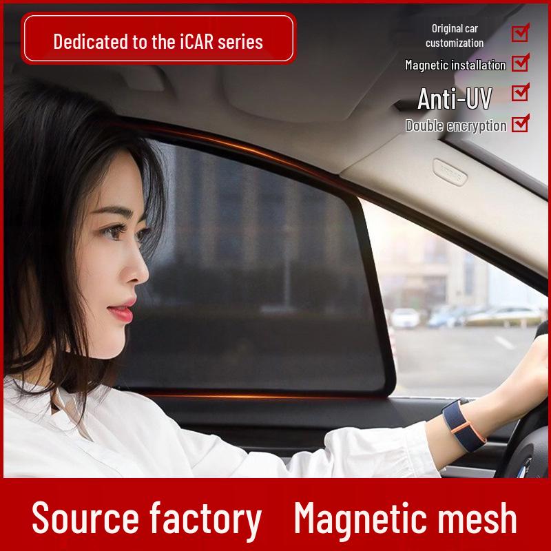Magnetic Mesh Sunshade for Chery iCAR 03/03T/V23 - Car Window UV Protection