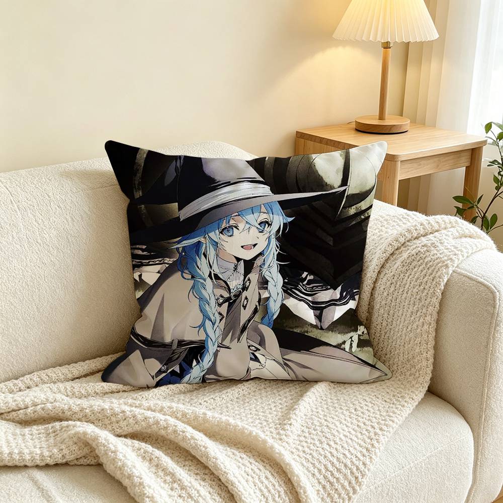 Anime M-Mushoku Tensei Pillow Case Square Double-Sided Sofa Cushion Cover Bedroom Bedside Pillow