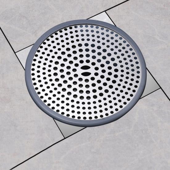 Stainless Steel Floor Drain Filter Hair Catcher with Silicone Ring Rust-Resistant Bathroom Sink Strainer Shower