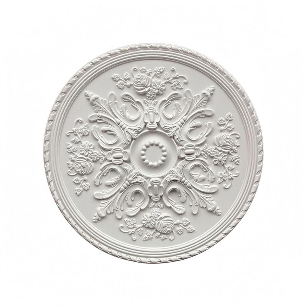 Ceiling Light Base Decorative Medallion PU Material Luxury Interior Decoration