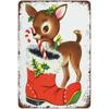 Metal Tin Sign Watercolor Christmas Tree Retro Wall Decor 20x30cm
