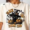 Black Cat Social Club Halloween Tee: Comfort Colors Witch Cat Shirt