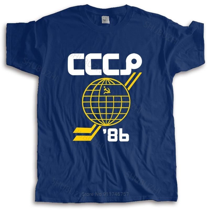 Tshirt men summer top tees Soviet, Russian Hockey, Red Army, USSR, CCCP, 1986 T-Shirt new fashion tee-shirt man tee