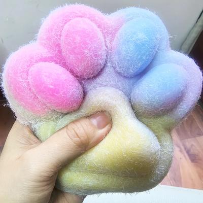 14cm Gradient Color Cat Paw Pinch Decompression Toy Squishy Fidget Extra Large Cat Paw Stress Relief Toy Slow Rebound Cat Claw