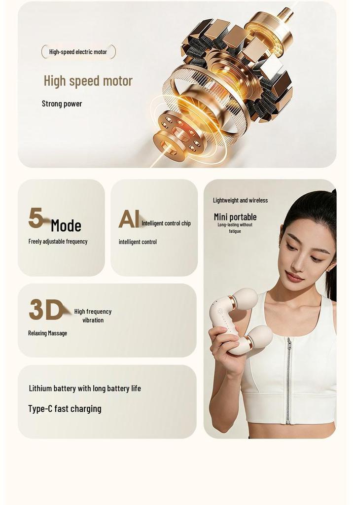 U-Shaped Dual-Head Multifunctional Muscle Relaxation Massager - Portable Vibration Cervical Massager