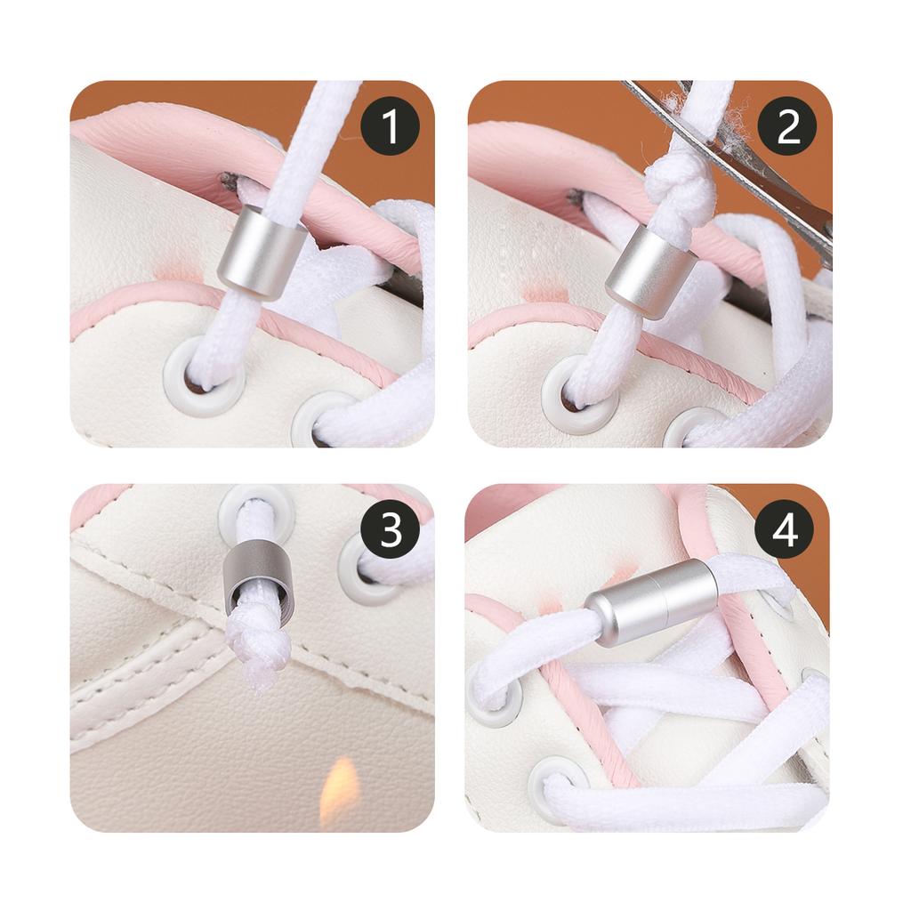 5pair Aluminum Men Women Shoelace Buckle Metal Lace Shoelaces Lock Kids and Adult No Tie Lazy Laces Capsules Buckle Accessories