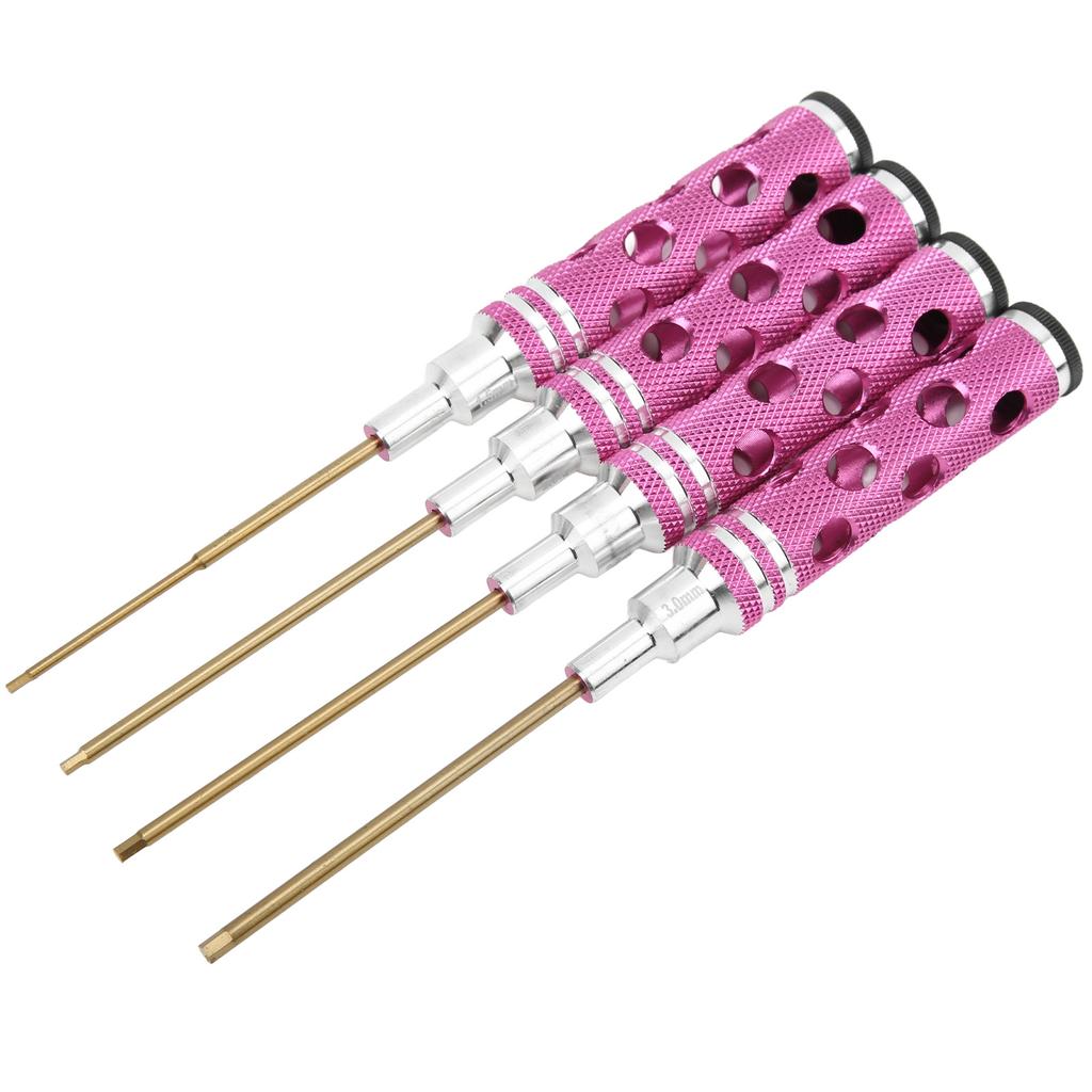4Pcs Hex Driver Wrench Set 1.5mm 2.0mm 2.5mm 3.0mm RC Hex Socket Screwdriver for RC Model Vehicle Boat