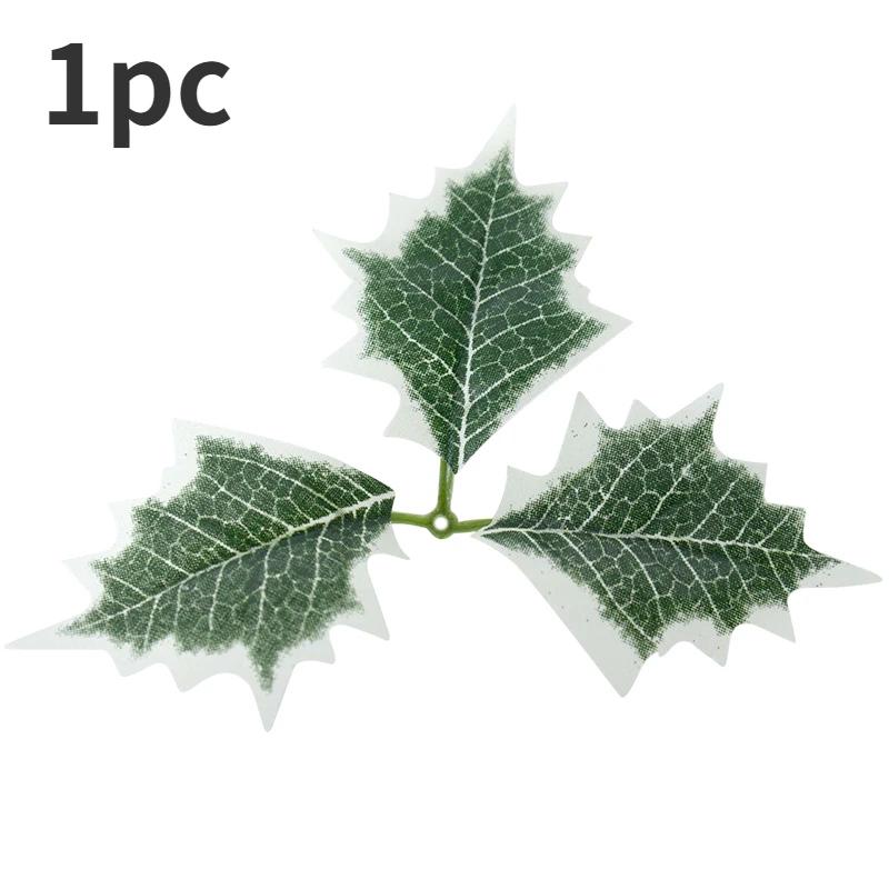 Christmas Holly Leaves Artificial Red Berry Flowers DIY Christmas Wreath Decoration Home Christmas New Year Decoration