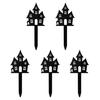 Halloween Gartenstecker 5 Stück Pflanzstecker, Acrylschild für Außenbereich Garten Rasen Hinterhof, Pflanzen Dekorationen Geisterhaus Schwarze Katze Silhouette Kunst Dekor
