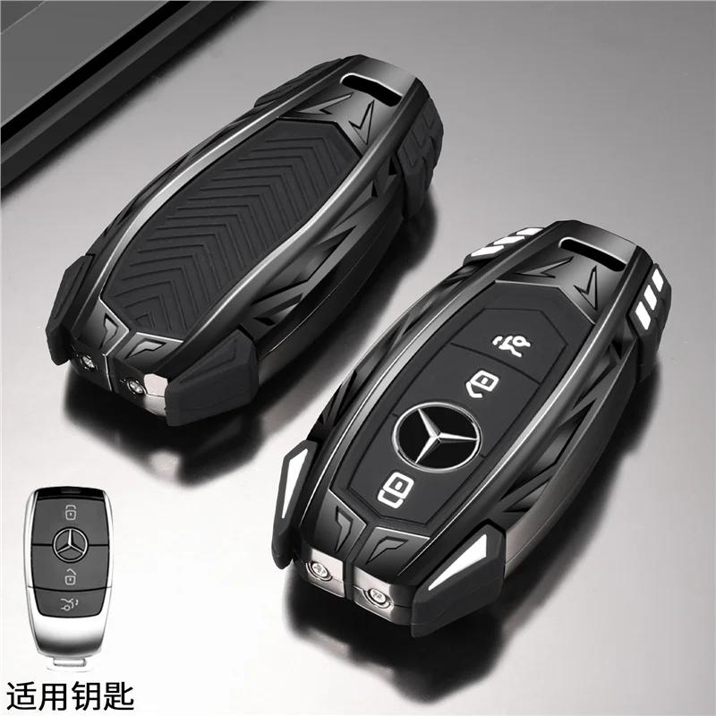 Autoschlüsselhülle für Mercedes-Benz A B C E G S-Klasse CLA CLS GLA GLB GLC GLE GLS EQA EQB EQC 3 Tasten Auto Zubehör