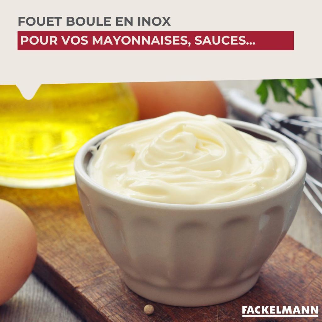 Fouet de cuisine et pâtisserie en inox avec bille 26,5 cm Fackelmann Ovale Limited Edition ref.
