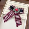 Vintage Fabric Bow Brooch Pin for Women Rhinestone Pearl Badge Shirt Dress Bowknot Elegant Lapel Pins Flower Accessories