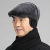 With Earflaps Newsboy Cap Flat British Style Woolen Beret Retro Dad Visor  Male