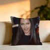 Popular Actress AAngelina Jolie Pillow Case Square DoubleSided Sofa Cushion Cover Bedroom Bedside Pillow