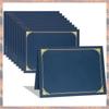 2025 Trend 10 Piece Certificate Holders, Diploma Holders Certificate Covers With Gold Foil Border Blue Paper For Letter Size 8.5