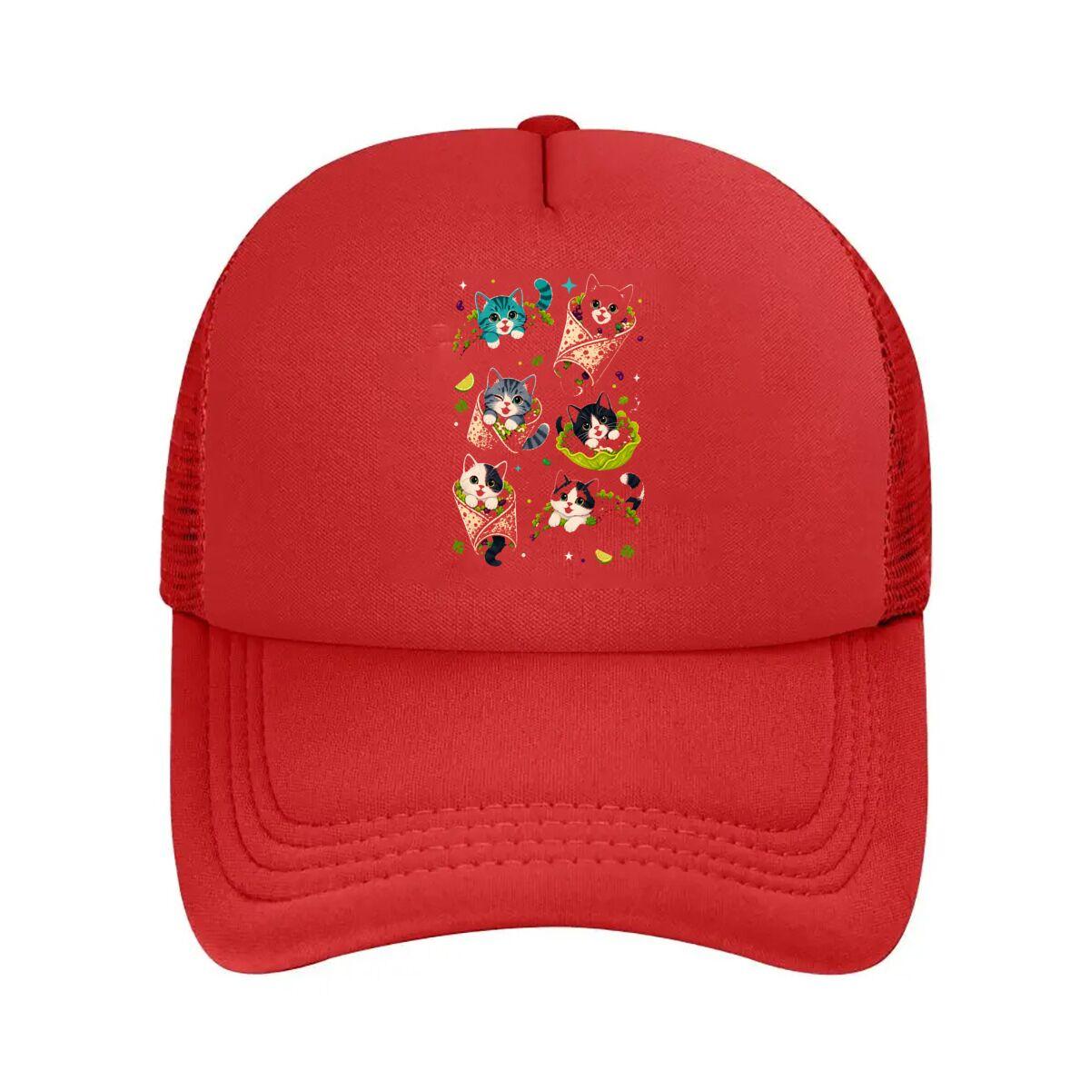 Cosmic Kittens Wrapped In Tasty Snac Mesh Baseball Cap Hip Hop Adjustable